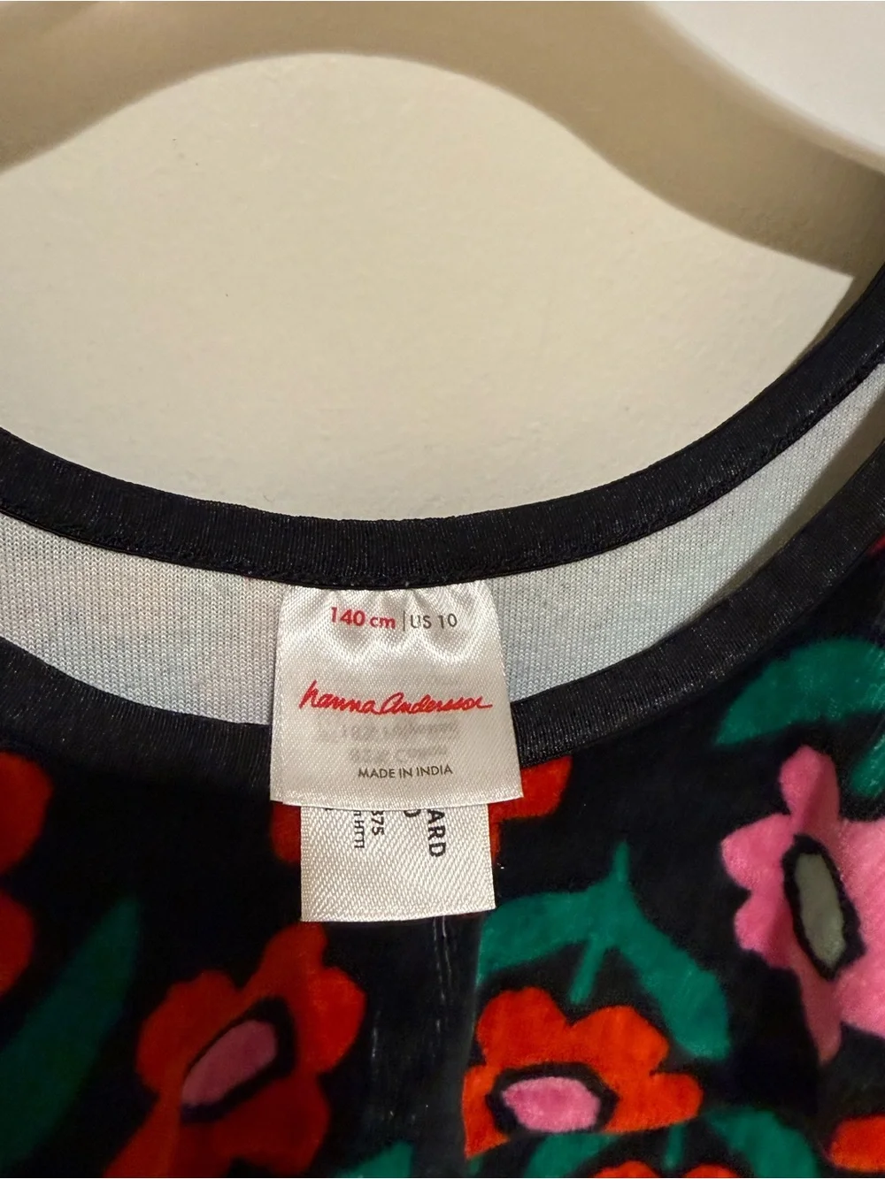 Hanna Andersson Black Long-Sleeve dress with Red, Pink & Green Floral Print